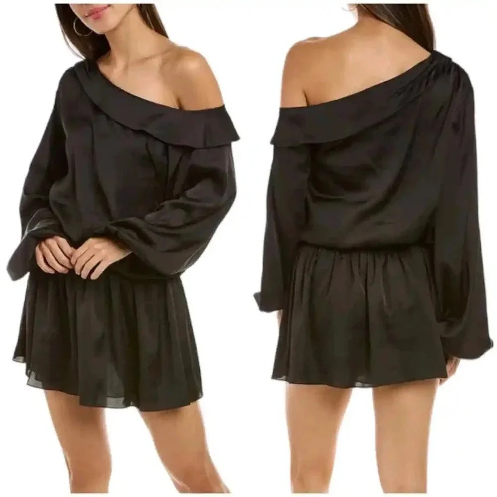 NWT Ramy Brook Off Shoulder Blouson Mini Dress Timothy Dress - Picture 1 of 6